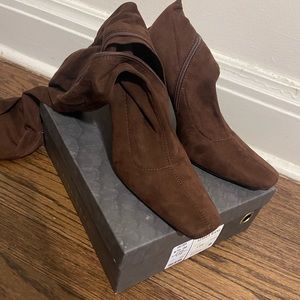Azalea wang over the knee brown heels